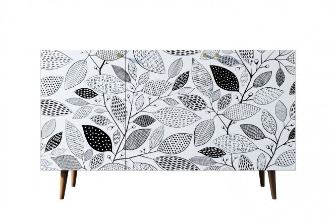 Изображение товара Комод Berber с принтом, размеры 150x90x45 см, коричневый каркас