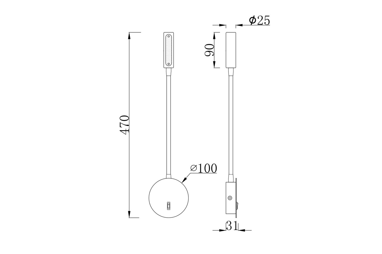 фото Бра led ceiling wall stem maytoni