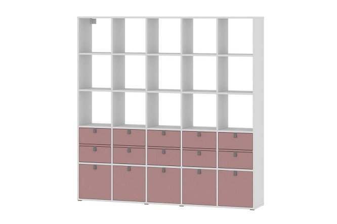 Изображение товара Стеллаж Bricks 25 секций с ящиками и дверцами для дома и офиса