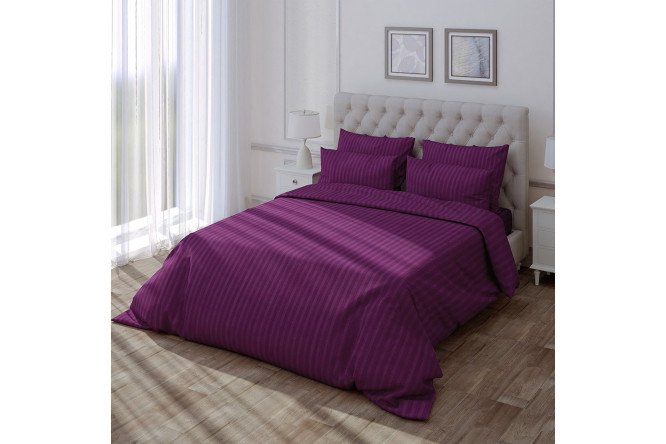 Простыня Stripe Premium Violet Страйп-сатин