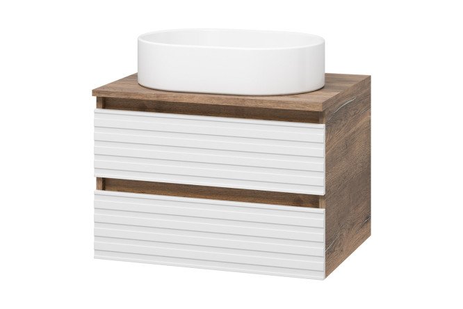 Изображение товара Подвесная тумба Dakota 60 с белым фасадом и скрытыми направляющими