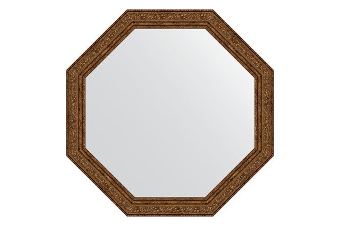Изображение товара Настенное зеркало в багетной раме EVOFORM Octagon 60.4х60.4 см состаренная бронза