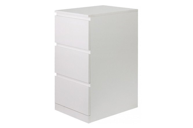 Изображение товара Тумба прикроватная Марм с 3 ящиками белая для спальни