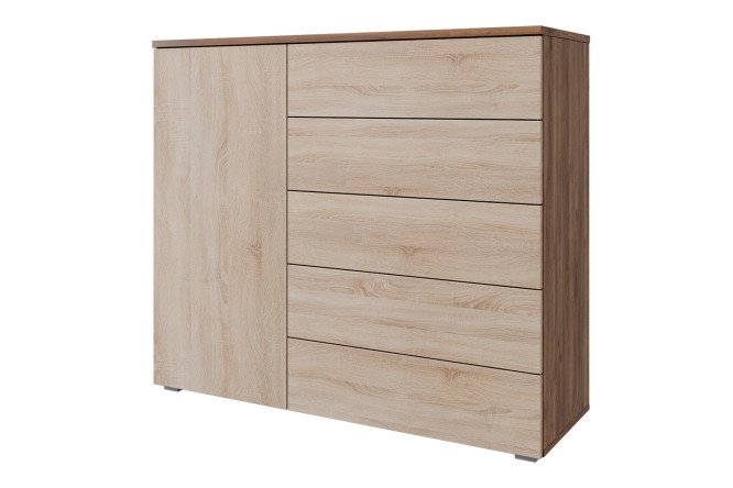 Комод Оскар Лайн 125,4х109,2х44 см, дуб табачный craft, дуб сонома, push-to-open