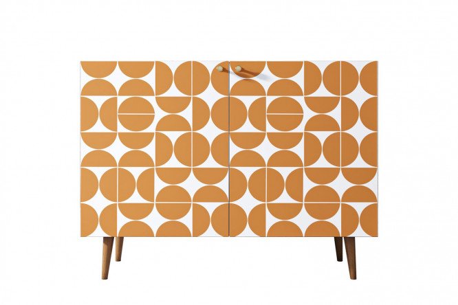 Изображение товара Комод Berber с принтом и коричневым каркасом 120х90х45 см