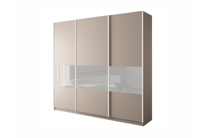 Изображение товара Шкаф-купе 3-дверный Magnus 240х230 см, кашемир, белый глянец, профиль - белый