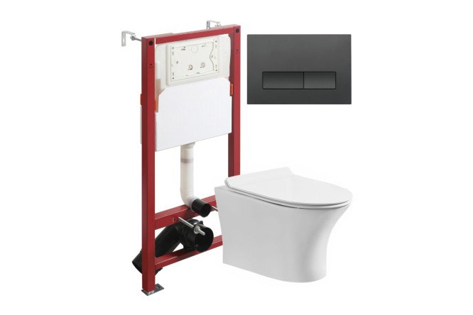 Изображение товара Подвесной унитаз с инсталляцией ORANGE CI01-100W+APB244 белый