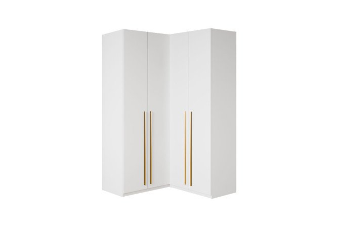 Изображение товара Шкаф угловой 4-х дверный  София цвет белый с золотыми ручками