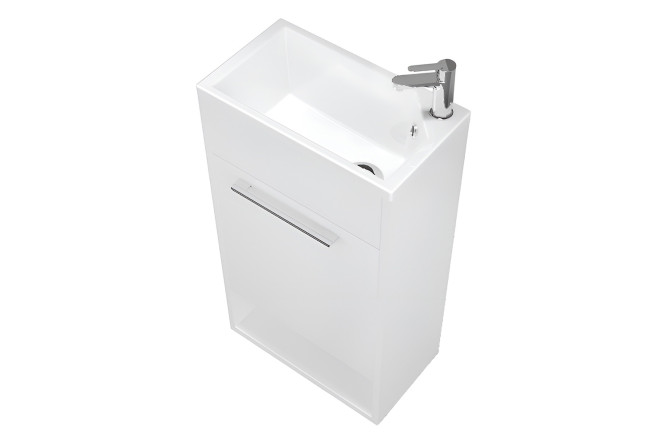 Изображение товара Тумба с раковиной 1Marka Lira 39 см белый глянец, МДФ