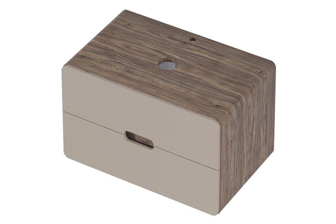 Изображение товара Тумба подвесная 1Marka Vortex 50П 80 см из МДФ Латте и Орех Каньон