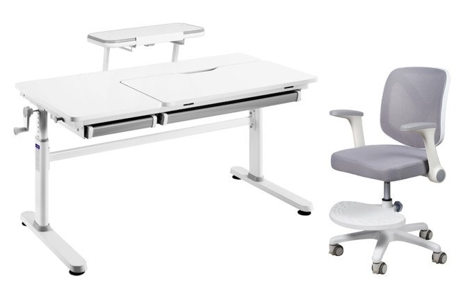 Изображение товара Комплект парта Iris Grey SS16 + кресло FunDesk LST9 Grey