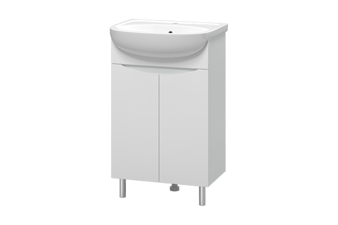 Изображение товара Тумба напольная Смайл 50 50 см с раковиной белый МДФ