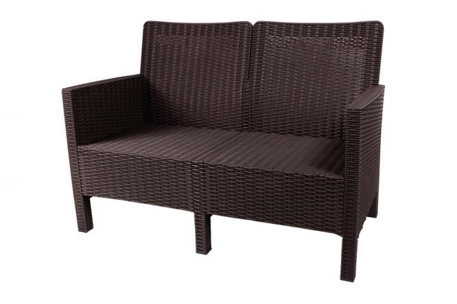 Изображение товара Диван 2-местный садовый СадКо цвет каркаса коричневый, отделки коричневый