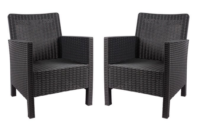 Изображение товара Комплект кресел садовых тёмно серый каркас и отделка 58,5х80х57 см