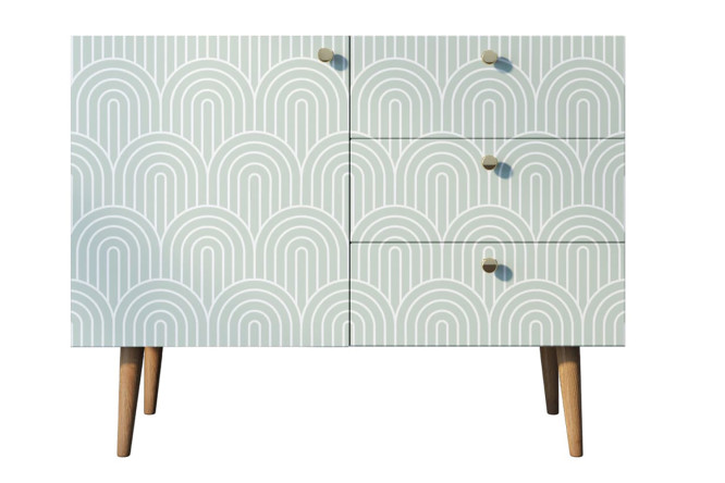 Изображение товара Комод с 3 ящиками и дверкой Berber 90х70х40 см коричневый дизайн Print_34