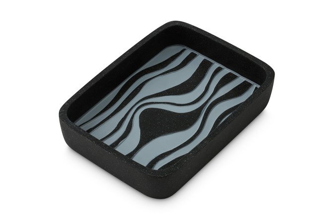 Изображение товара Мыльница Fiore из полирезина черная или серая для ванной комнаты