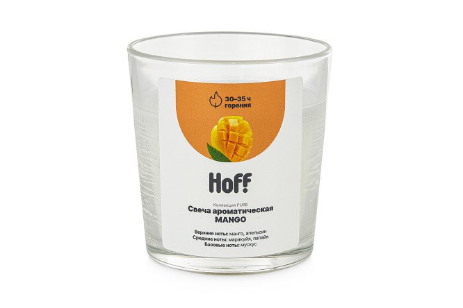 Изображение товара Ароматическая свеча HOFF Pure Mango 8 см с насыщенным ароматом