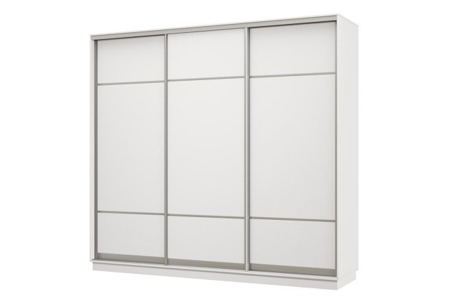 Изображение товара Трехдверный шкаф-купе Практик 34 белый серебро 210x220x60 см