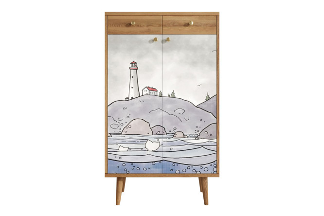 Изображение товара Комод Berber с двумя ящиками и дверкой - идеальное решения для вашего интерьера