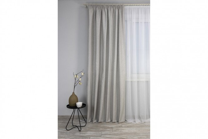 Изображение товара Штора Велия 160х270 см серого цвета с креплением на ленте