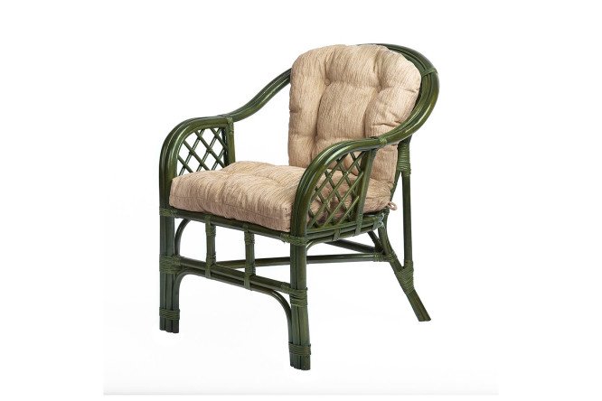 Изображение товара Кресло Маркос с оливковым каркасом и бежевыми элементами