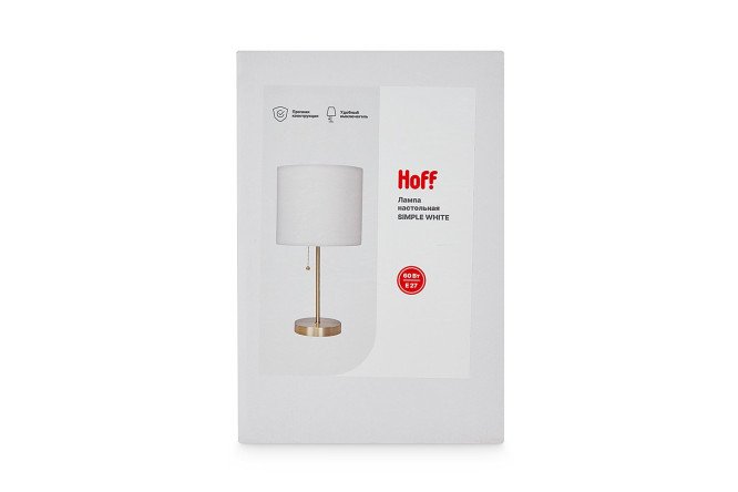 Лампа настольная HOFF Simple White E27, 23x47x23 см