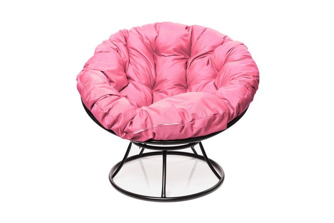 Изображение товара Кресло Папасан: чёрный каркас, розовые элементы, 107x75x107 см Изображение товара Кресло Папасан: чёрный каркас, розовые элементы, 107x75x107 см