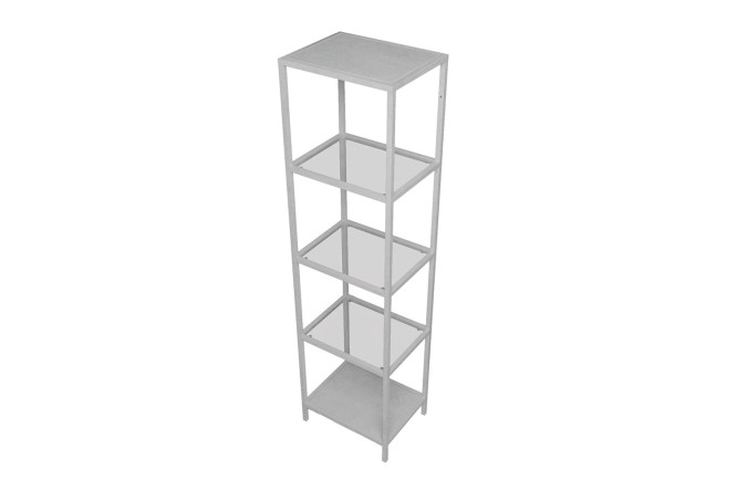 Изображение товара Стеллаж Дельта белый матовый металлический стекло 46х175х36 см