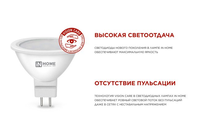 Лампа светодиодная IN HOME LED-JCDR-VC GU5.3, 11W, Рефлектор