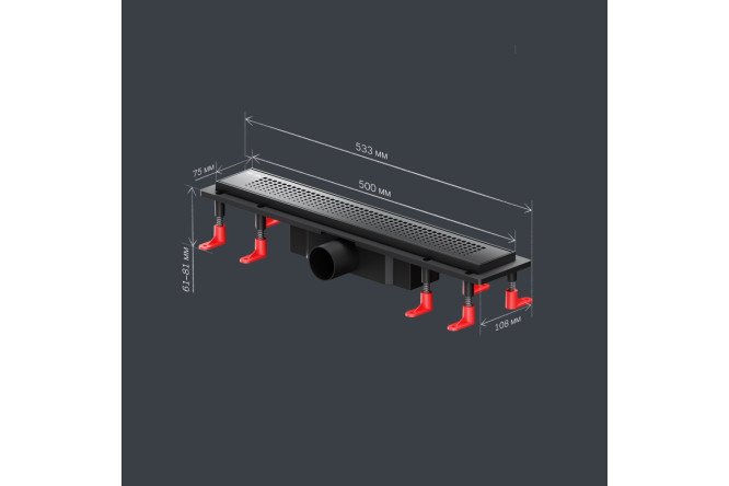 Трап для душа линейный AM.PM Primeflow W02SC-P11-050-01BM 500х75 мм, Комбинированный затвор