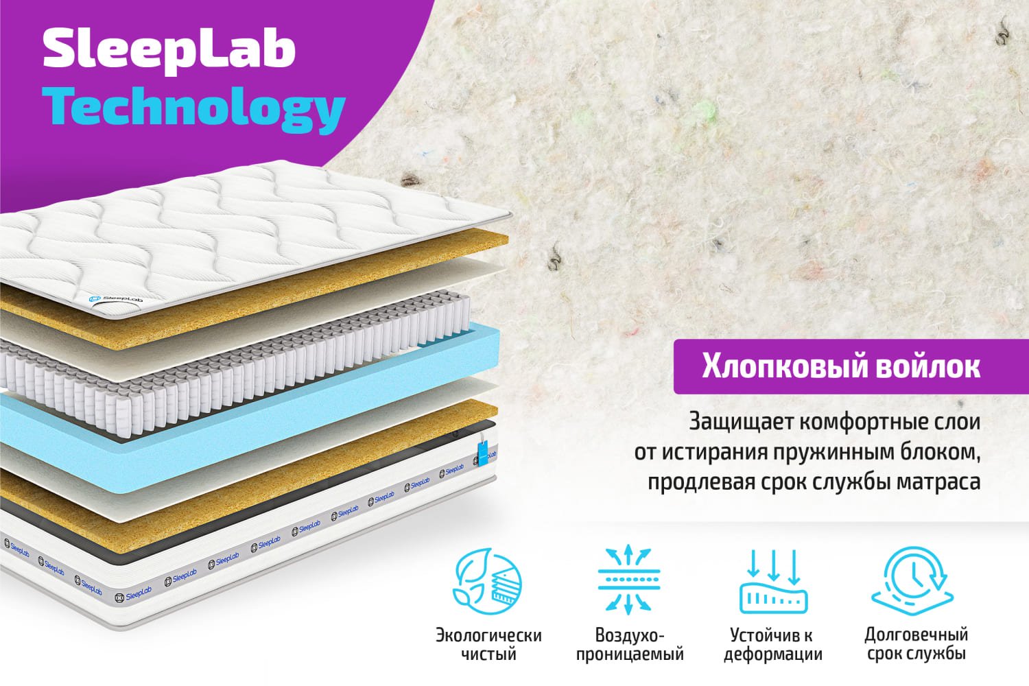 Матрас sleeplab comfort 180х200 см