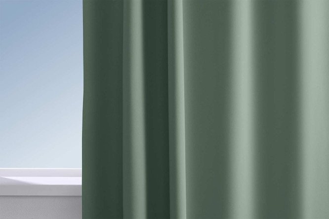Изображение товара Штора HOFF Гуашь 145х300 см серо-зелёный, универсальная лента