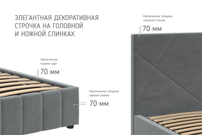 Кровать с подъёмным механизмом Нельсон Абстракция цвет серо-бежевый 120х200 см