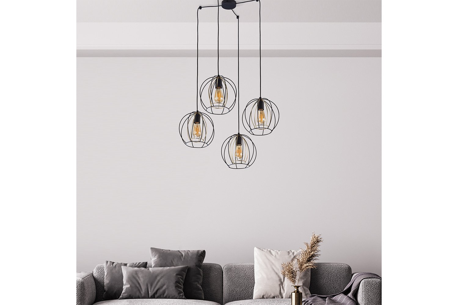 Светильник подвесной TK LIGHTING Jaula 8 кв.м., 55х140х55 см, E27