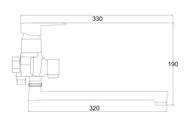 Смеситель для ванны РМС PL6 006E