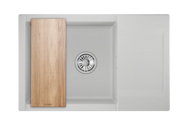 Изображение товара Врезная кухонная мойка GRANULA Estetica 7807 из кварца 78х50х22 см с крылом