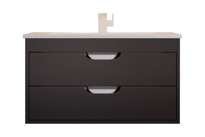 Изображение товара Подвесная тумба Modul 75.8 см черный матовый без раковины