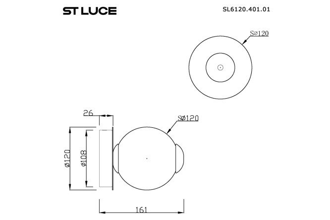 Светильник настенный ST LUCE Peek 3 кв.м, LED