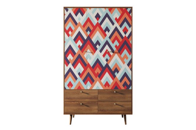 Изображение товара Шкаф 3-створчатый с 4 ящиками Berber, мебель для хранения, современный дизайн