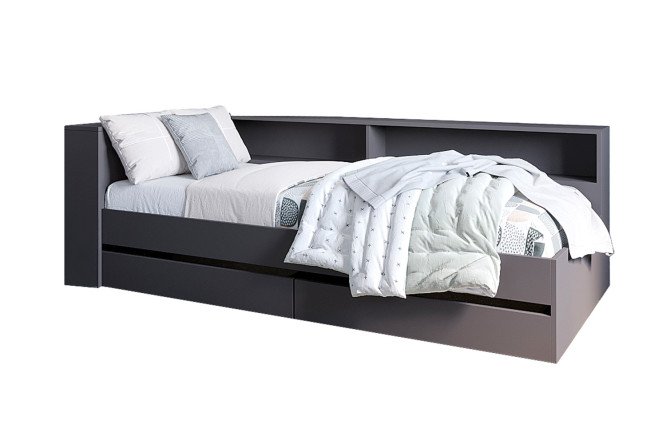 Кровать Ксения с ящиками 120х200 см цвет графит