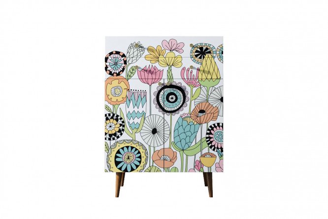 Изображение товара Комод Berber с принтовым фасадом и коричневым каркасом 80х110х45 см