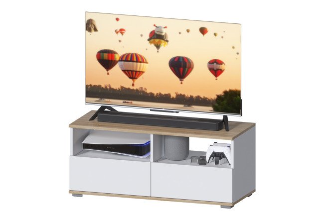 Изображение товара Тумба для ТВ ТV-4СБ белый с дубовым каркасом, 100х42,6х42 см