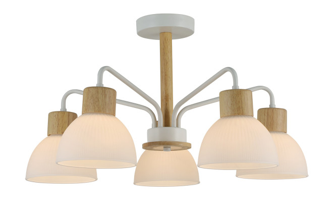 Изображение товара Люстра SCHAFFNER Cizalla 16 кв.м. металлическая со стеклянными плафонами и деревянным декором