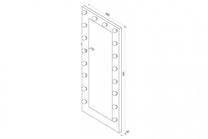 Гримерное зеркало с лампочками размеры чертежи