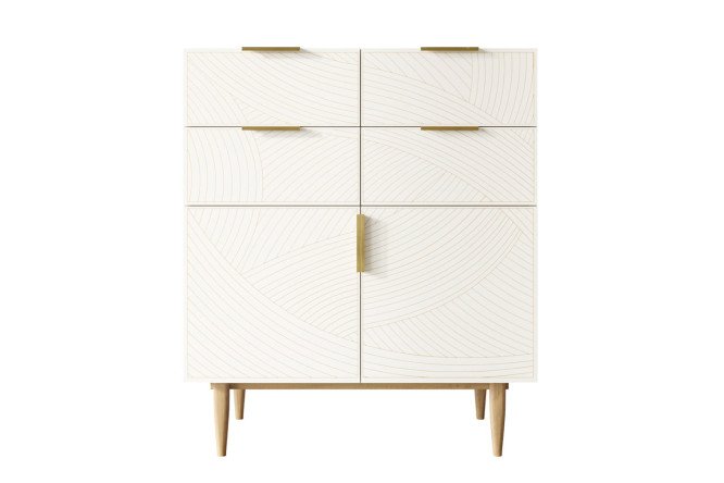 Изображение товара Комод большой Line с 4 ящиками и дверками - вместительная мебель для дома