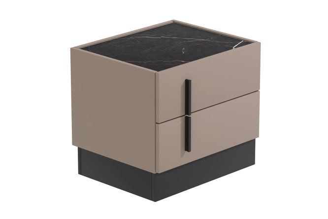Изображение товара Тумба прикроватная Мария из ЛДСП глиняный серый и черный