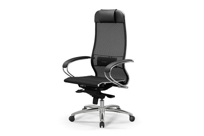 Изображение товара Офисное кресло МЕТТА Samurai S-1 с механизмом качания и обивкой из сетки и искусственной кожи