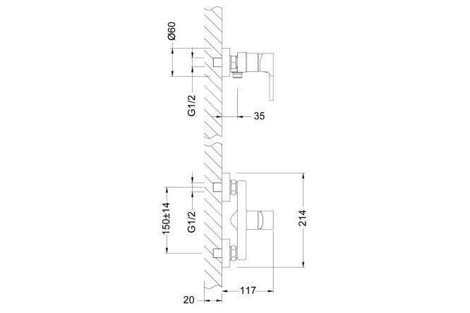 Смеситель для душа LEMARK Aura LM0603C
