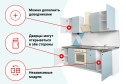 Кухонный гарнитур Мишель 240х210х60 см, цвет каркаса белый, фасада голубой