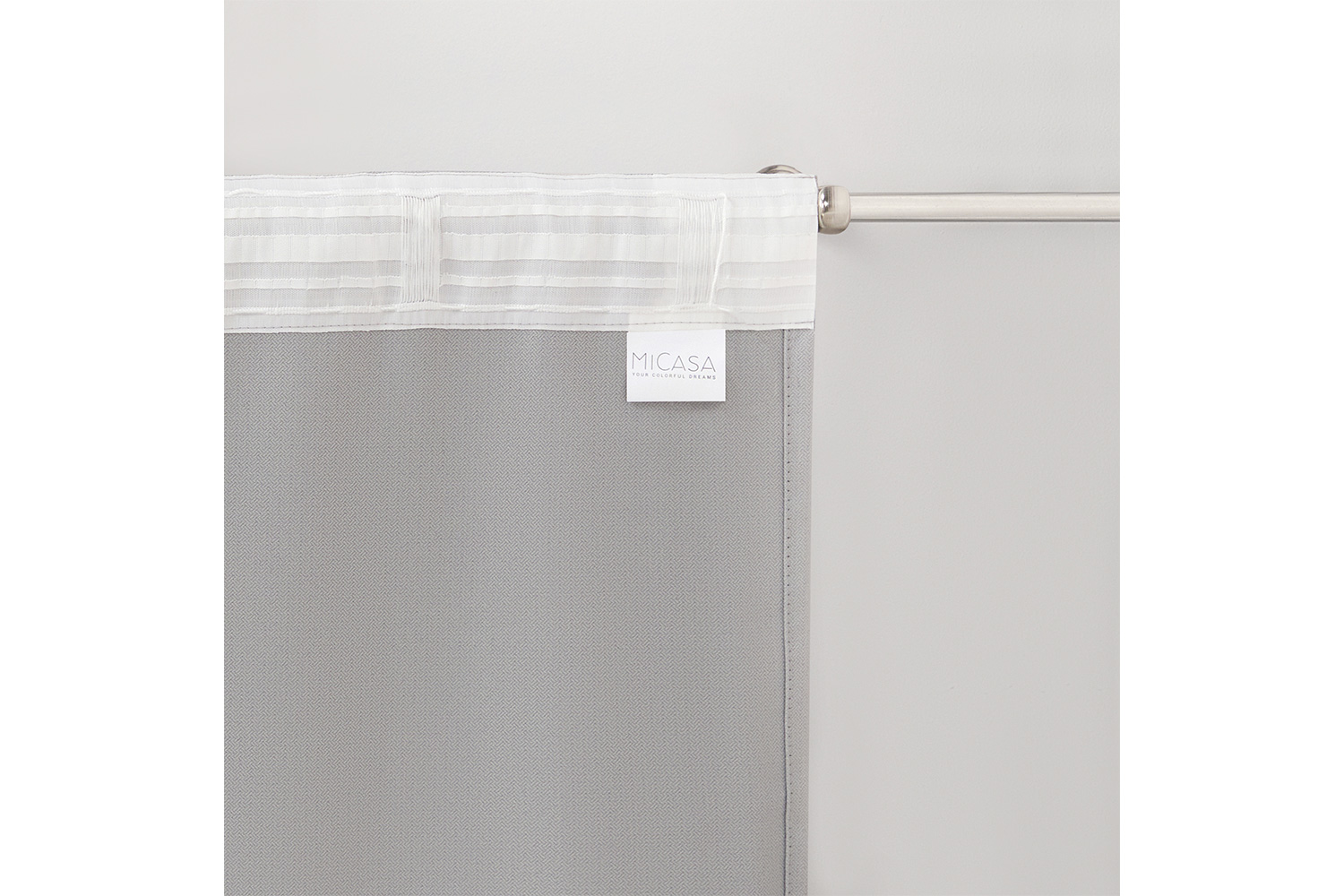 Штора MICASA Harper 145х260 см, 1 шт., цвет светло-серый